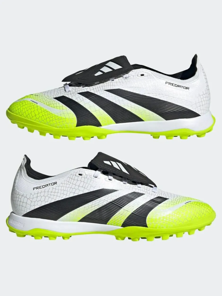 adidas White/Lemon Adult Predator League Fold-Over Tongue Turf Boots Clearance