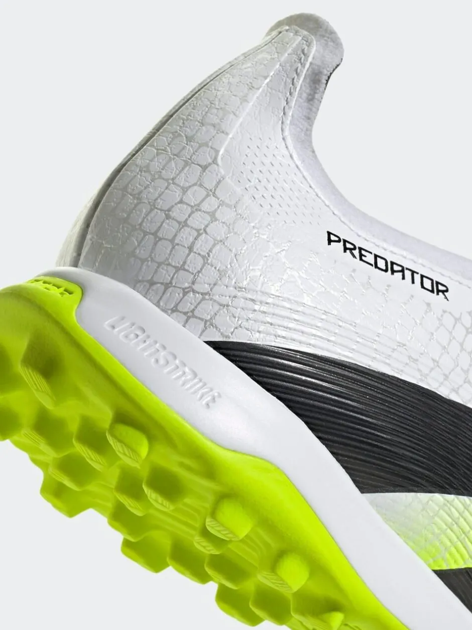 adidas White/Lemon Adult Predator League Fold-Over Tongue Turf Boots Clearance