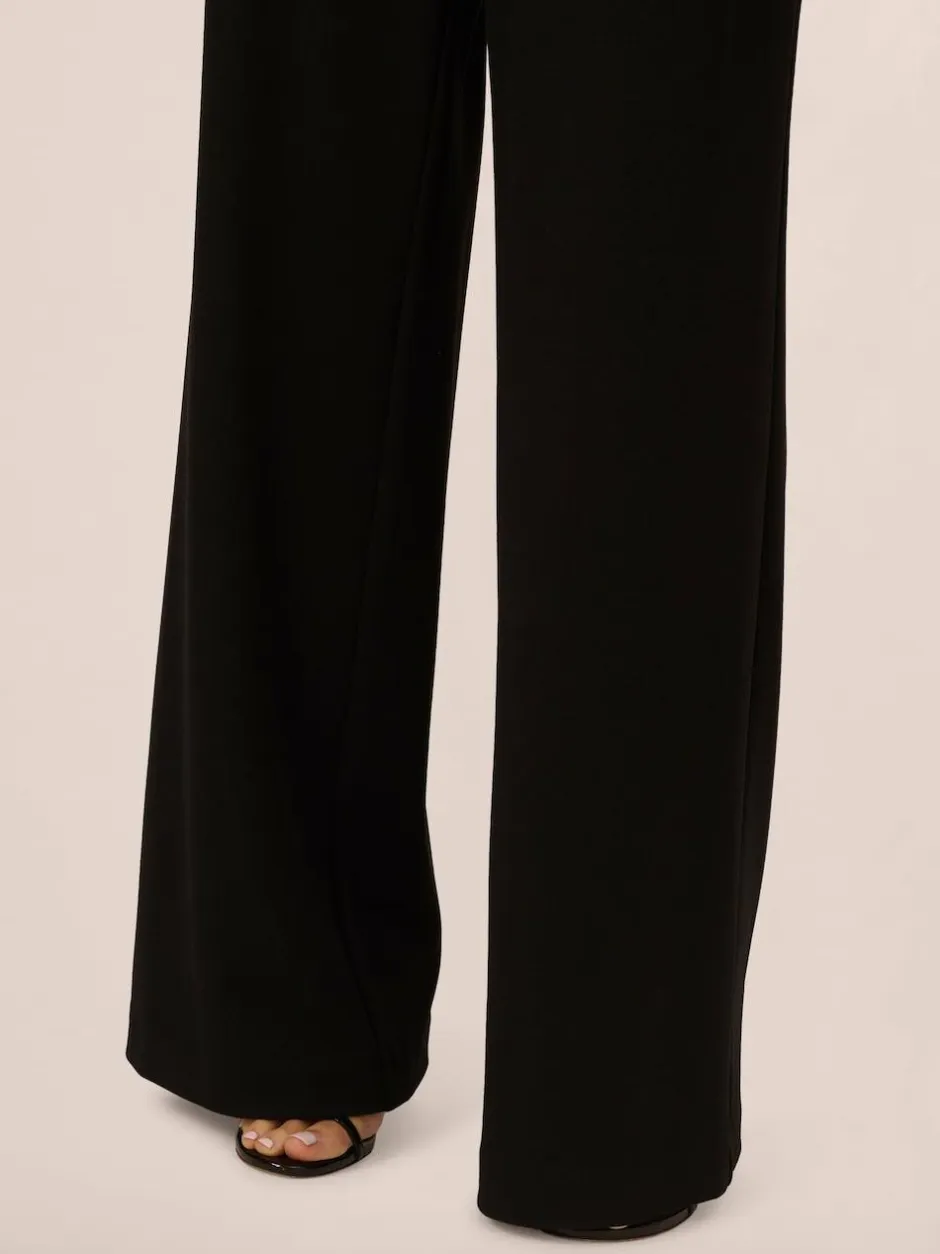 Adrianna Papell Black Knit Crepe Jumpsuit Best