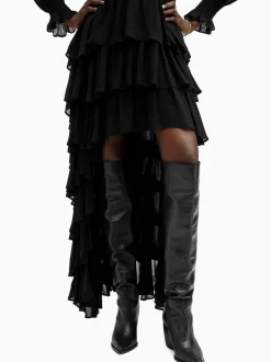 All Saints AllSaints Cavarly Ls Maxi Dress Black New