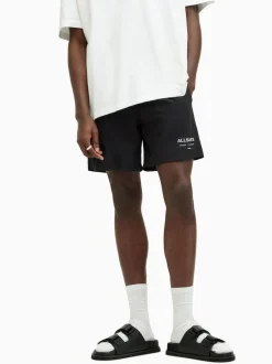 All Saints AllSaints Underground Black Swim Shorts Hot