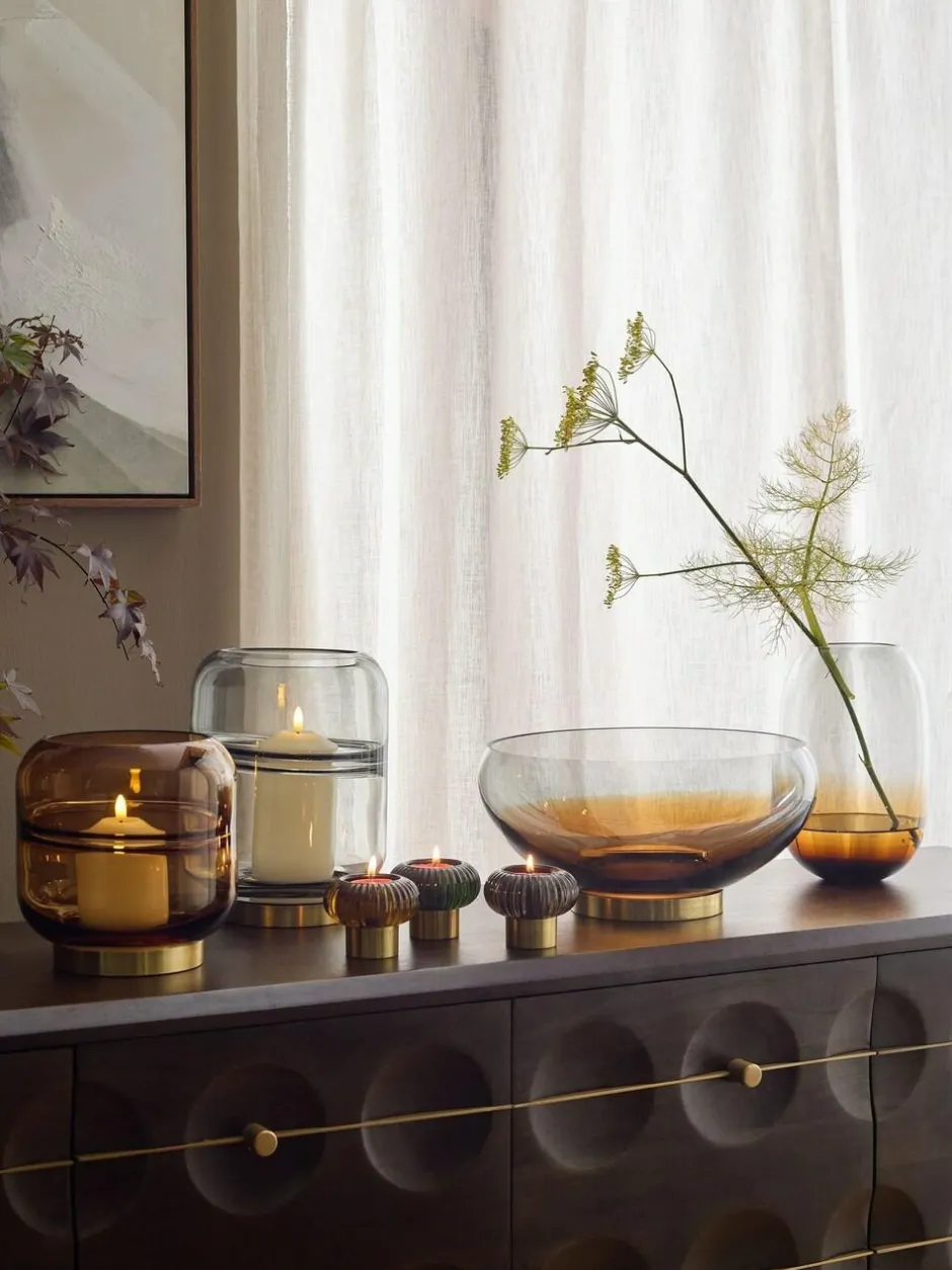 Next Amber Cooper Glass Ombre Vase New