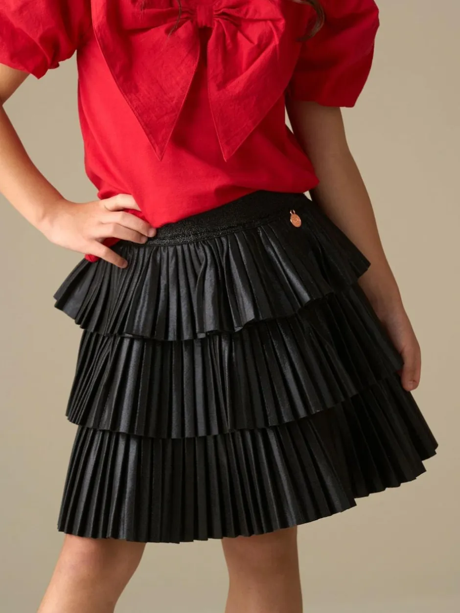 Angel & Rocket Lucile Metallic Tiered Rara Skirt Black Best