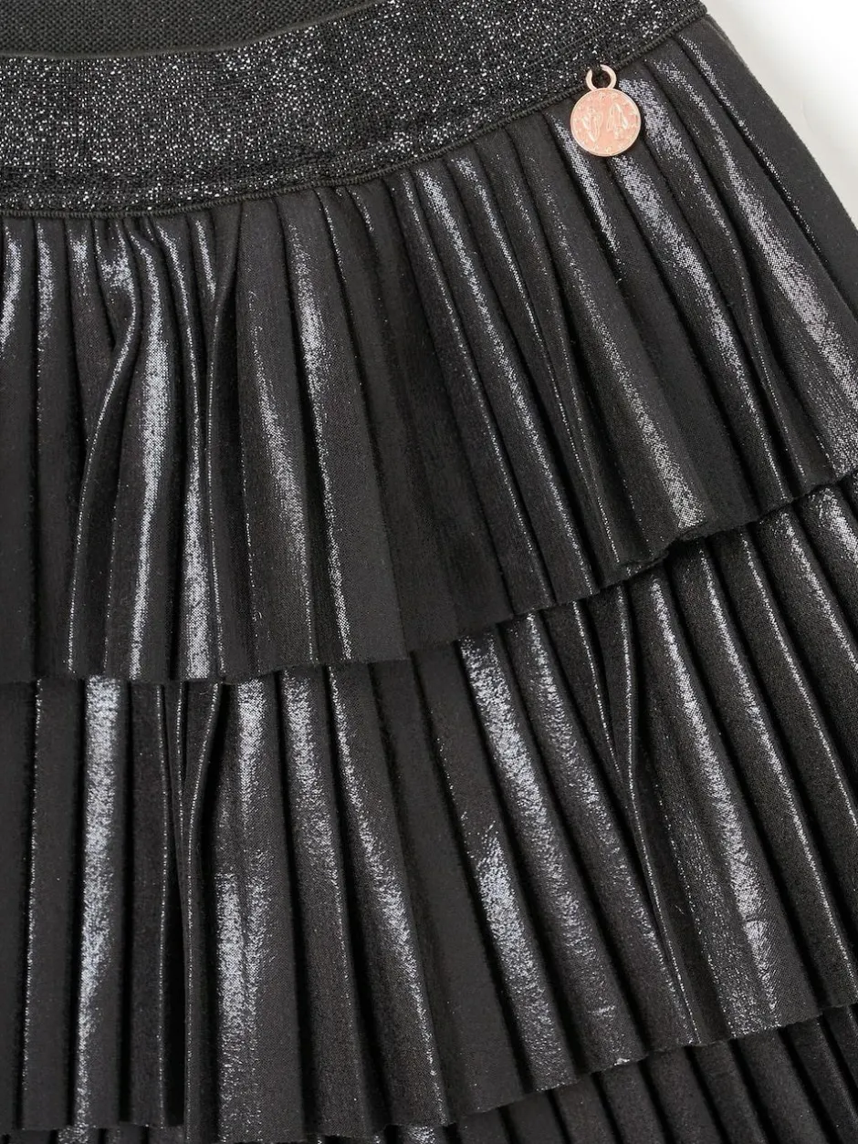 Angel & Rocket Lucile Metallic Tiered Rara Skirt Black Best