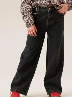 Angel & Rocket Black Piper Leopard Print Star Applique Wide Leg Jeans Hot