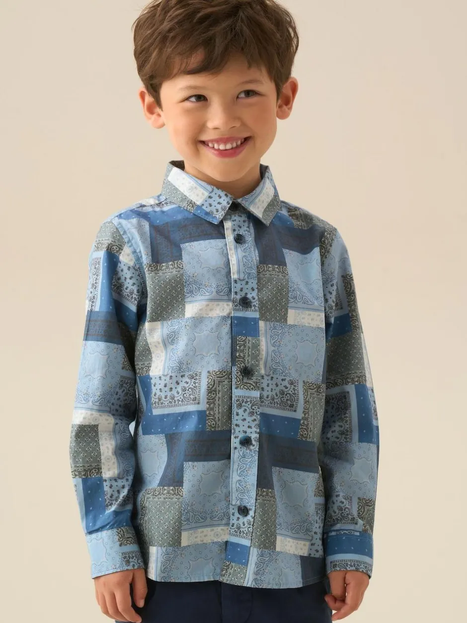 Angel & Rocket Blue Bodhi Printed Chambray Shirt Online