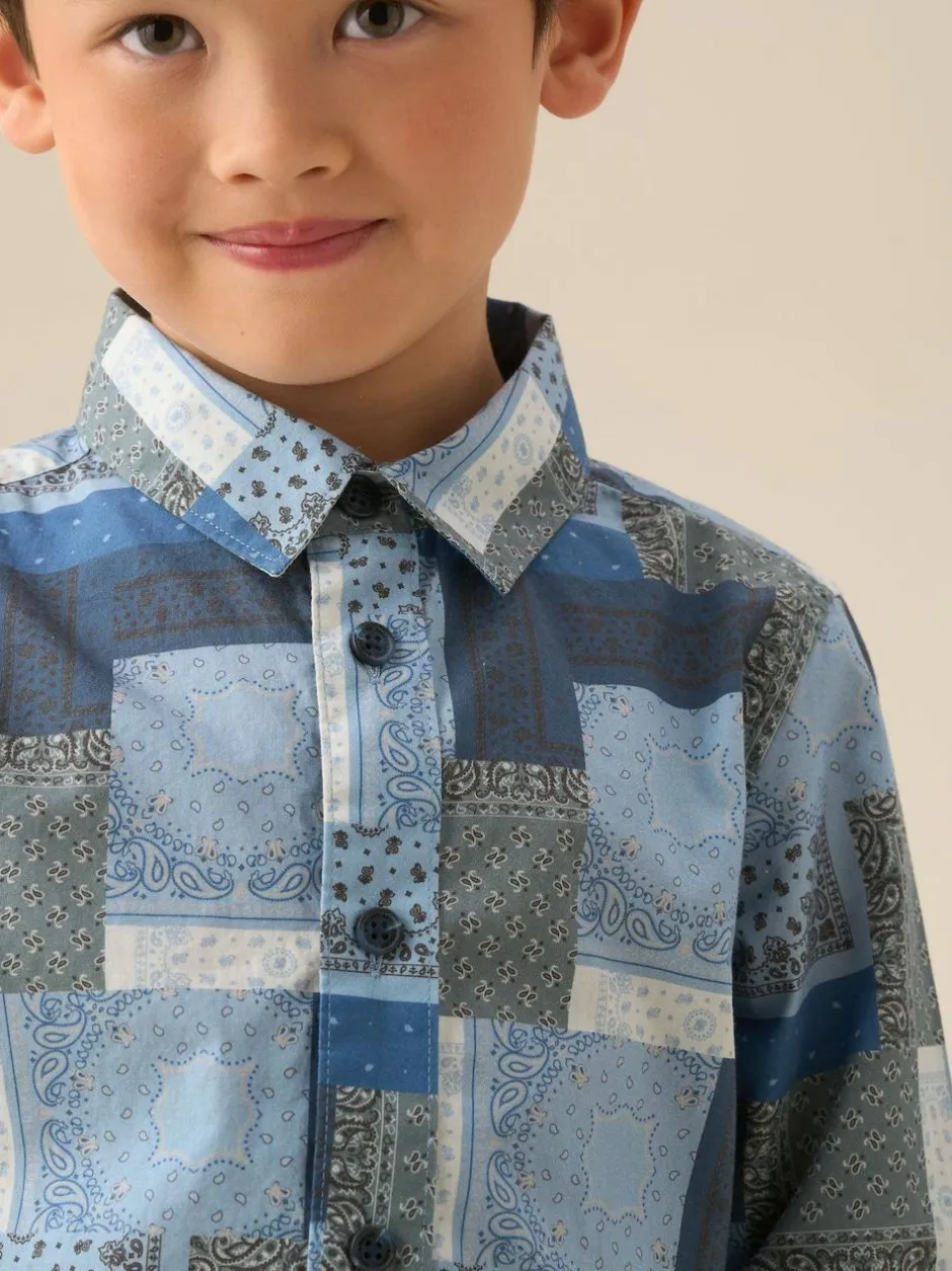 Angel & Rocket Blue Bodhi Printed Chambray Shirt Online