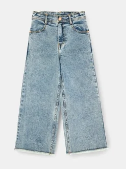 Angel & Rocket Blue Brooke Wide Leg Heart Print Pocket Jeans Best