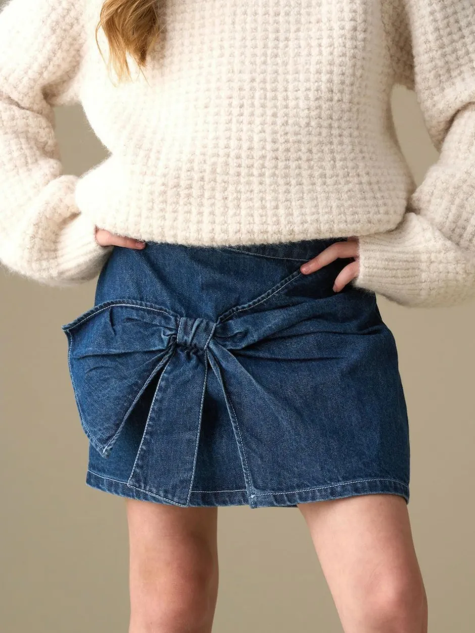 Angel & Rocket Blue Casey Denim Bow Aline Skirt Sale