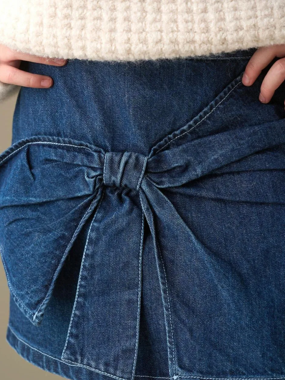 Angel & Rocket Blue Casey Denim Bow Aline Skirt Sale