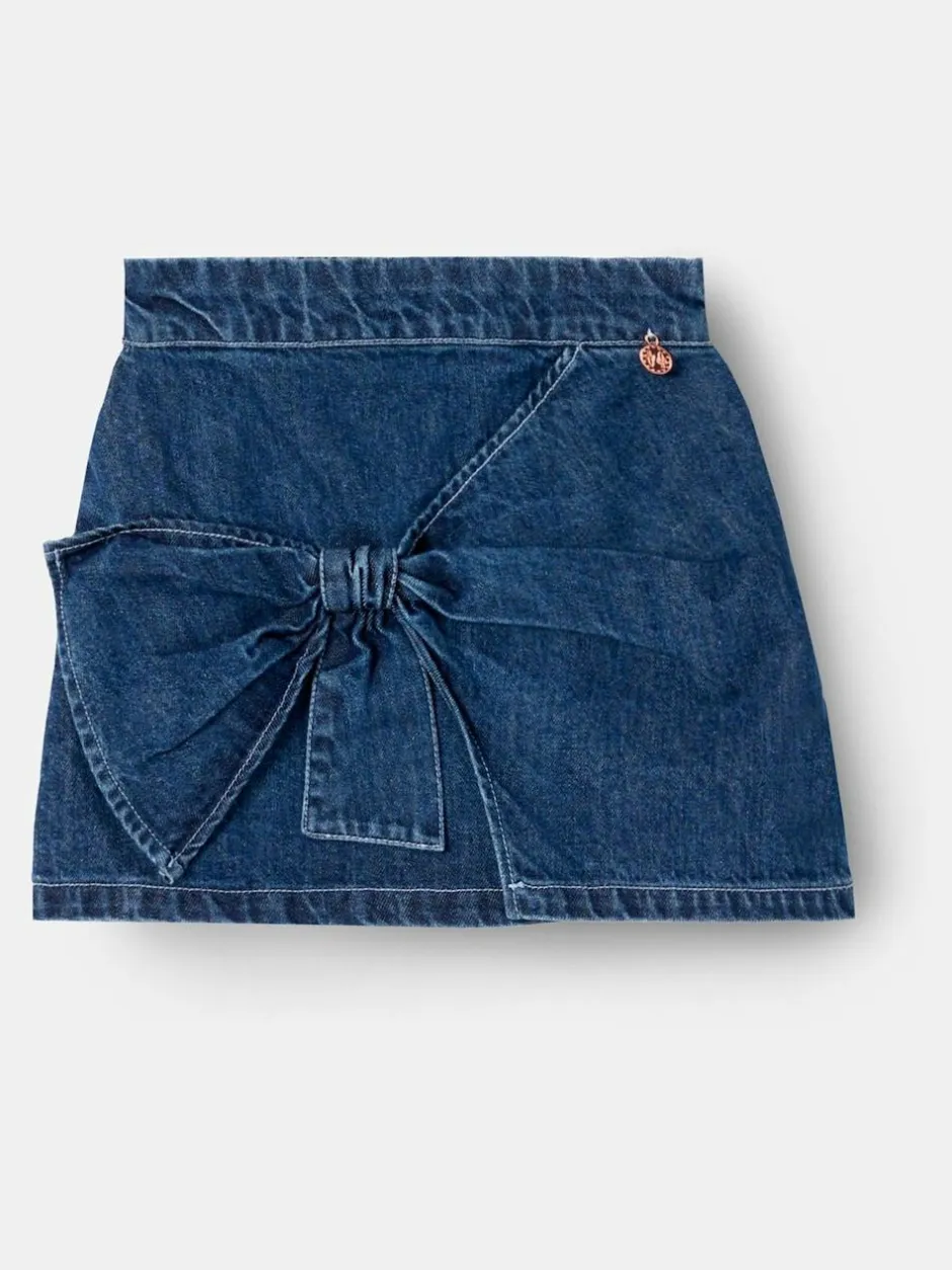 Angel & Rocket Blue Casey Denim Bow Aline Skirt Sale