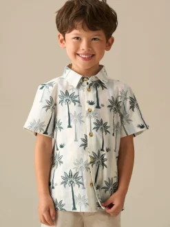 Angel & Rocket Blue Jamie Palm Stripe SS Shirt Clearance