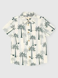 Angel & Rocket Blue Jamie Palm Stripe SS Shirt Clearance
