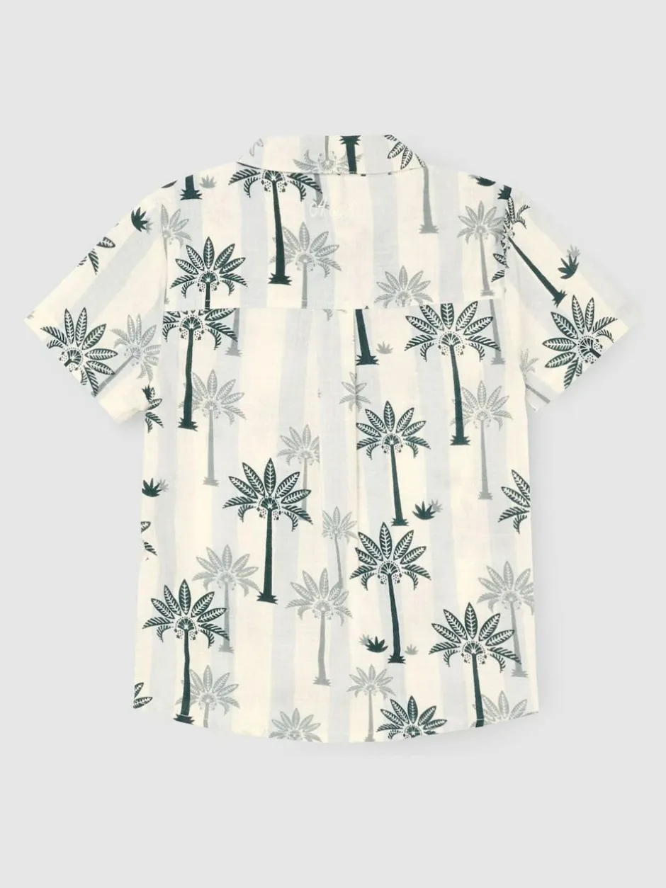 Angel & Rocket Blue Jamie Palm Stripe SS Shirt Clearance
