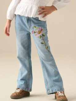 Angel & Rocket Blue Millie Embroidered Flared Denim Jeans Outlet
