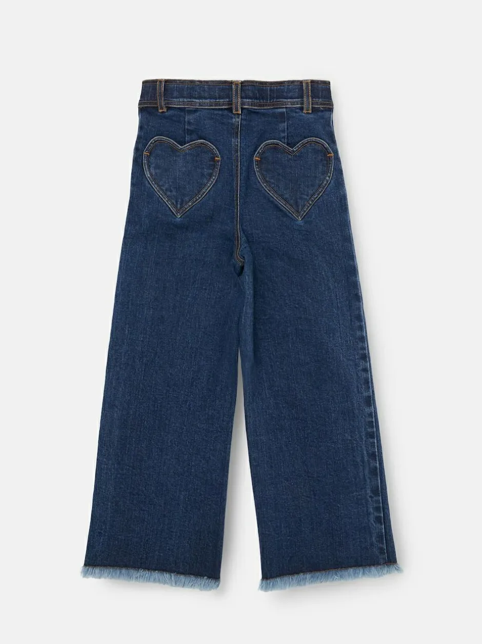 Angel & Rocket Blue Paloma Blue Heart Pocket Cropped Jeans Best