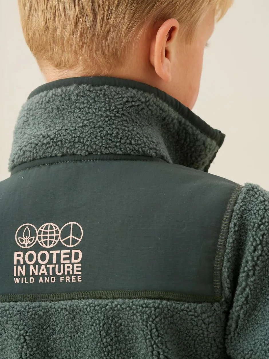 Angel & Rocket Green Aaron Zip Through Sherpa Fleece Online