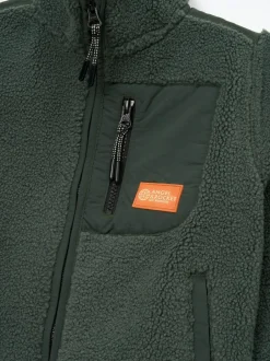 Angel & Rocket Green Aaron Zip Through Sherpa Fleece Online