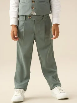 Angel & Rocket Green Benjamin Pleat Front Smart Trousers Clearance