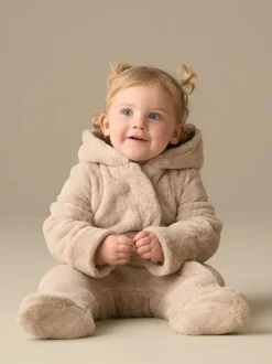 Angel & Rocket Quinn Faux Fur Pramsuit Natural Discount