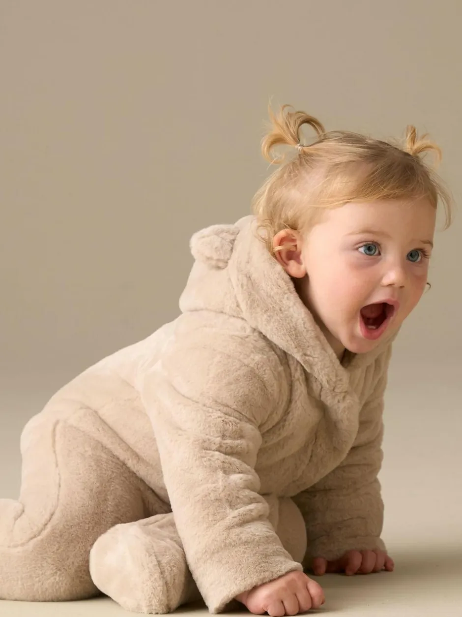 Angel & Rocket Quinn Faux Fur Pramsuit Natural Discount
