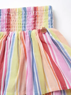 Angel & Rocket Pink Faye Multi Stripe Tiered 100% Cotton Skirt