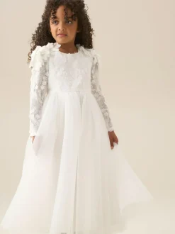 Angel & Rocket White Gabrielle Embellished Mesh Dress Best