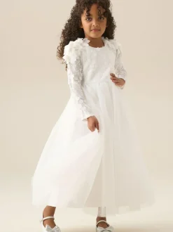 Angel & Rocket White Gabrielle Embellished Mesh Dress Best