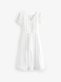 Angel & Rocket White Lace Sleeve Aria Maxi Dress Hot