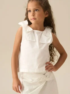 Angel & Rocket White Laurel Bow Detail Vest Clearance