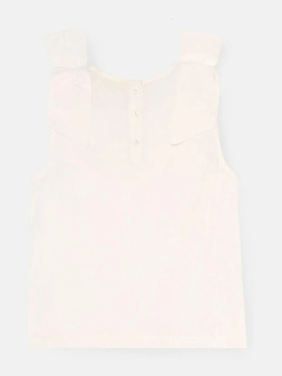 Angel & Rocket White Laurel Bow Detail Vest Clearance