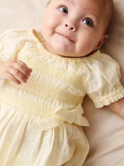 Angel & Rocket Yellow Etta Shirred Rompersuits Online