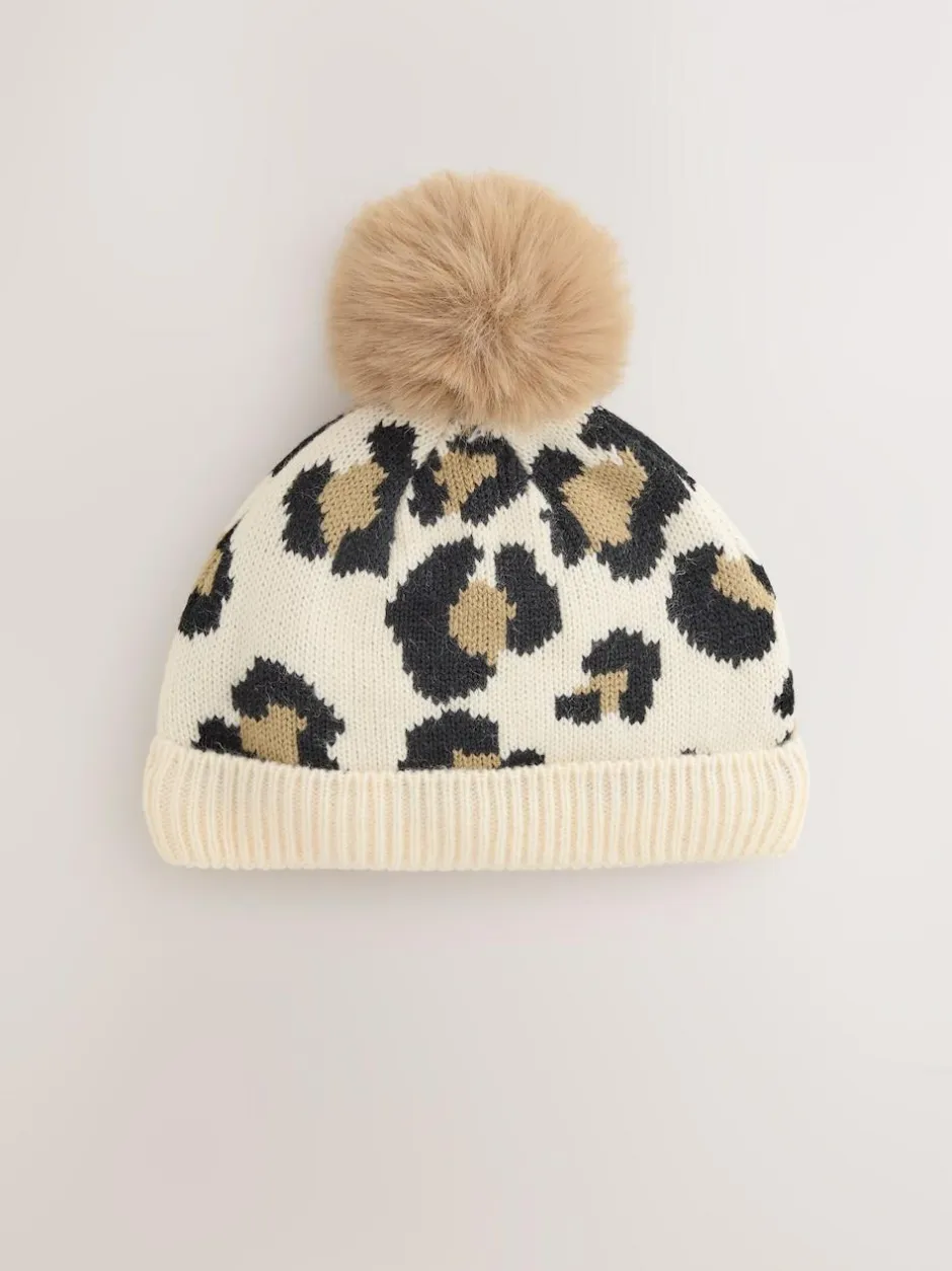 Next Animal Baby Print Knitted Pom Hat (0mths-2yrs) Discount