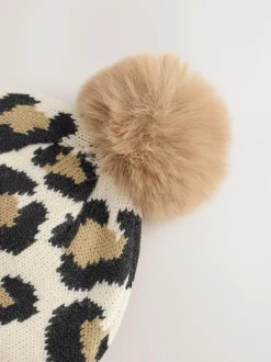 Next Animal Baby Print Knitted Pom Hat (0mths-2yrs) Discount