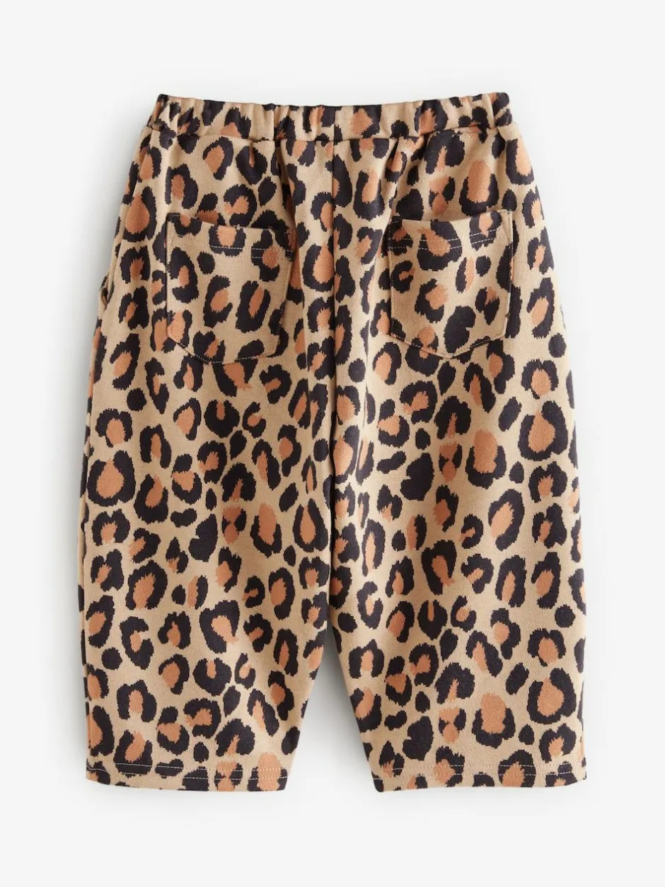 Next Animal Leopard Print Textured Barrel Leg Trousers (3mths-7yrs) Sale