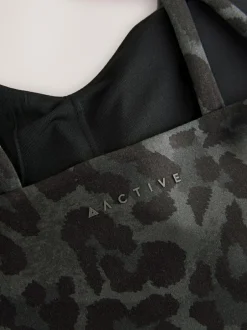 Next Active Double Strap Cross-Over Sports Bra Animal Print Online