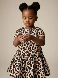 Next Short Sleeve Cotton Dress (3mths-8yrs) Animal Print Best