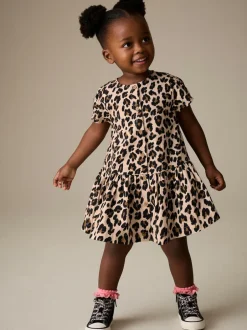 Next Short Sleeve Cotton Dress (3mths-8yrs) Animal Print Best