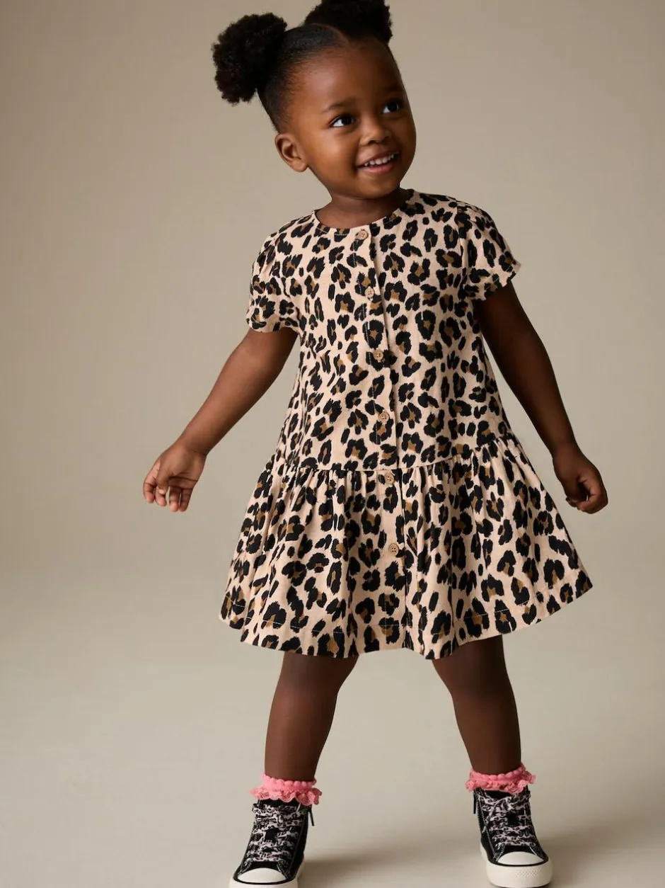 Next Short Sleeve Cotton Dress (3mths-8yrs) Animal Print Best