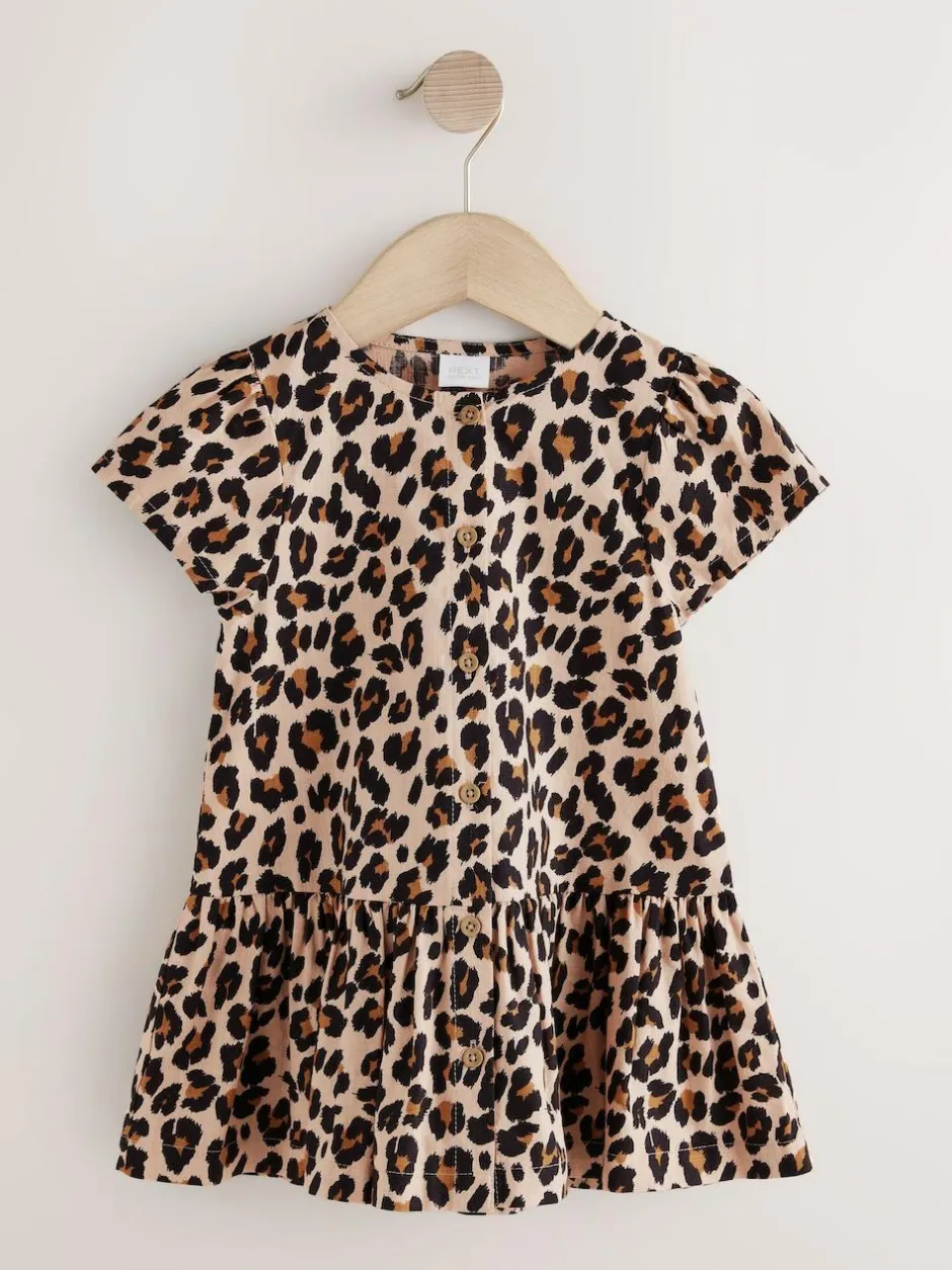 Next Short Sleeve Cotton Dress (3mths-8yrs) Animal Print Best