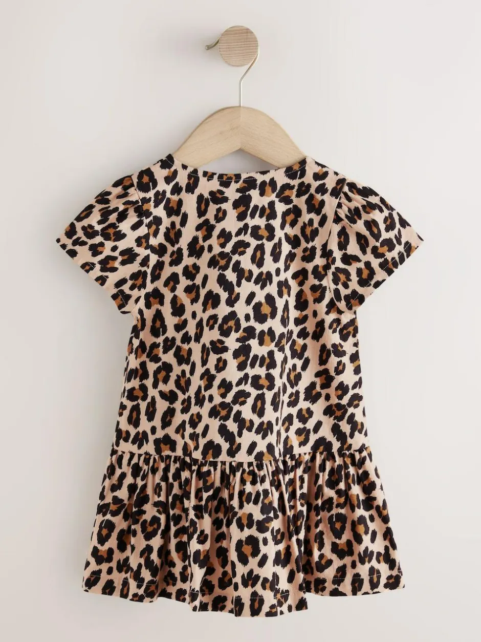 Next Short Sleeve Cotton Dress (3mths-8yrs) Animal Print Best