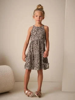 Next Animal Strappy Crinkle Summer Dress (3-16yrs) Outlet