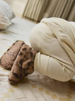 Next Baby Cosy Touch Fasten Boots (0-18mths) Animal Tan Brown Discount