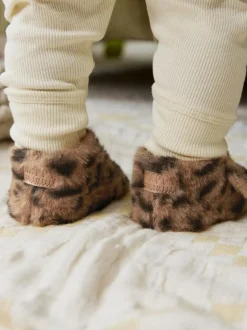 Next Baby Cosy Touch Fasten Boots (0-18mths) Animal Tan Brown Discount