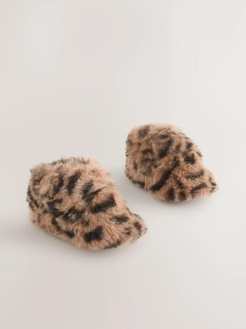 Next Baby Cosy Touch Fasten Boots (0-18mths) Animal Tan Brown Discount