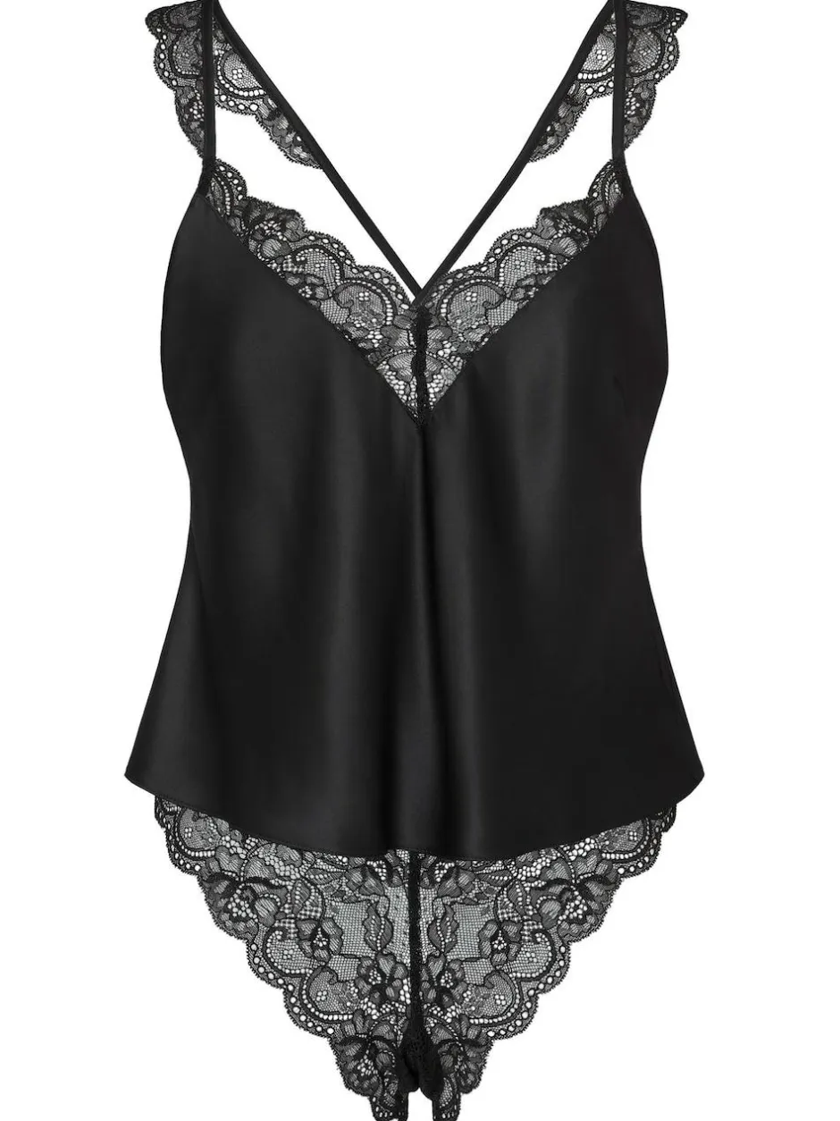 Ann Summers Admiring Satin Lace Cami Set Black