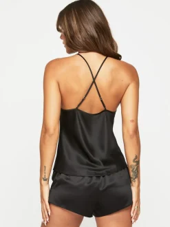 Ann Summers Adoration Satin Lace Cami Set Black Hot