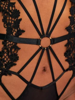 Ann Summers Black Evening Desire Sheer Foldover Body Discount