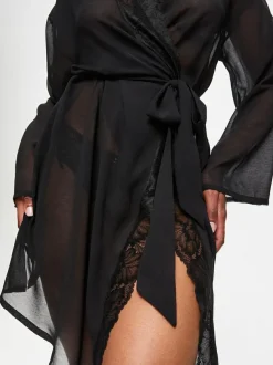 Ann Summers The Promising Chiffon Robe Black