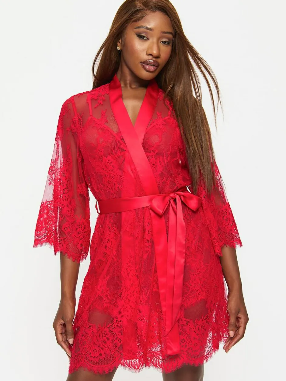 Ann Summers Availing All Over Lace Robe Red Outlet